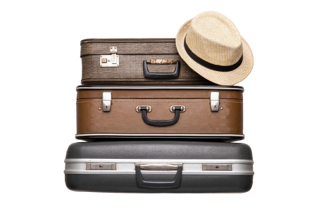 suitcases-travel-with-straw-hat